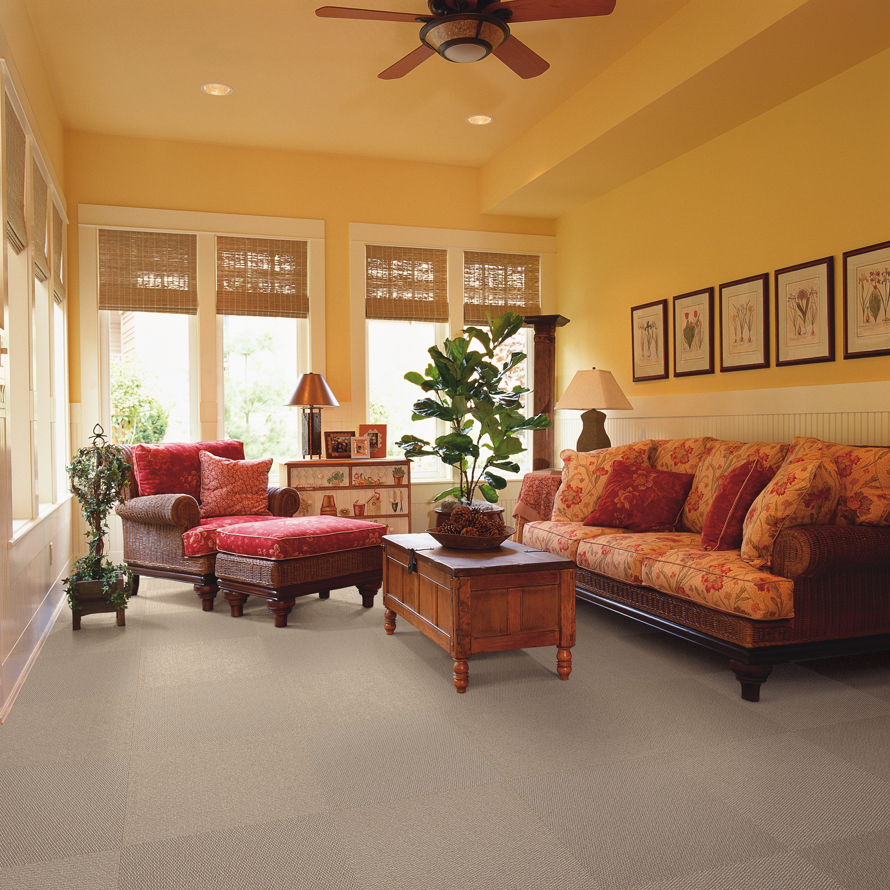 Yellow Traditional Style Sunroom